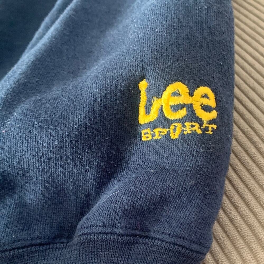 Vintage Lee Men's large U of M Dark Blue Michigan Crewneck Sweater wolverine spo - Picture 5 of 10